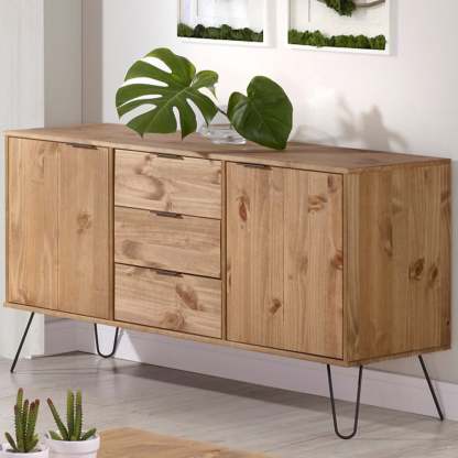 Augusta Pine Medium Sideboard With 2 Doors 3 Drawers