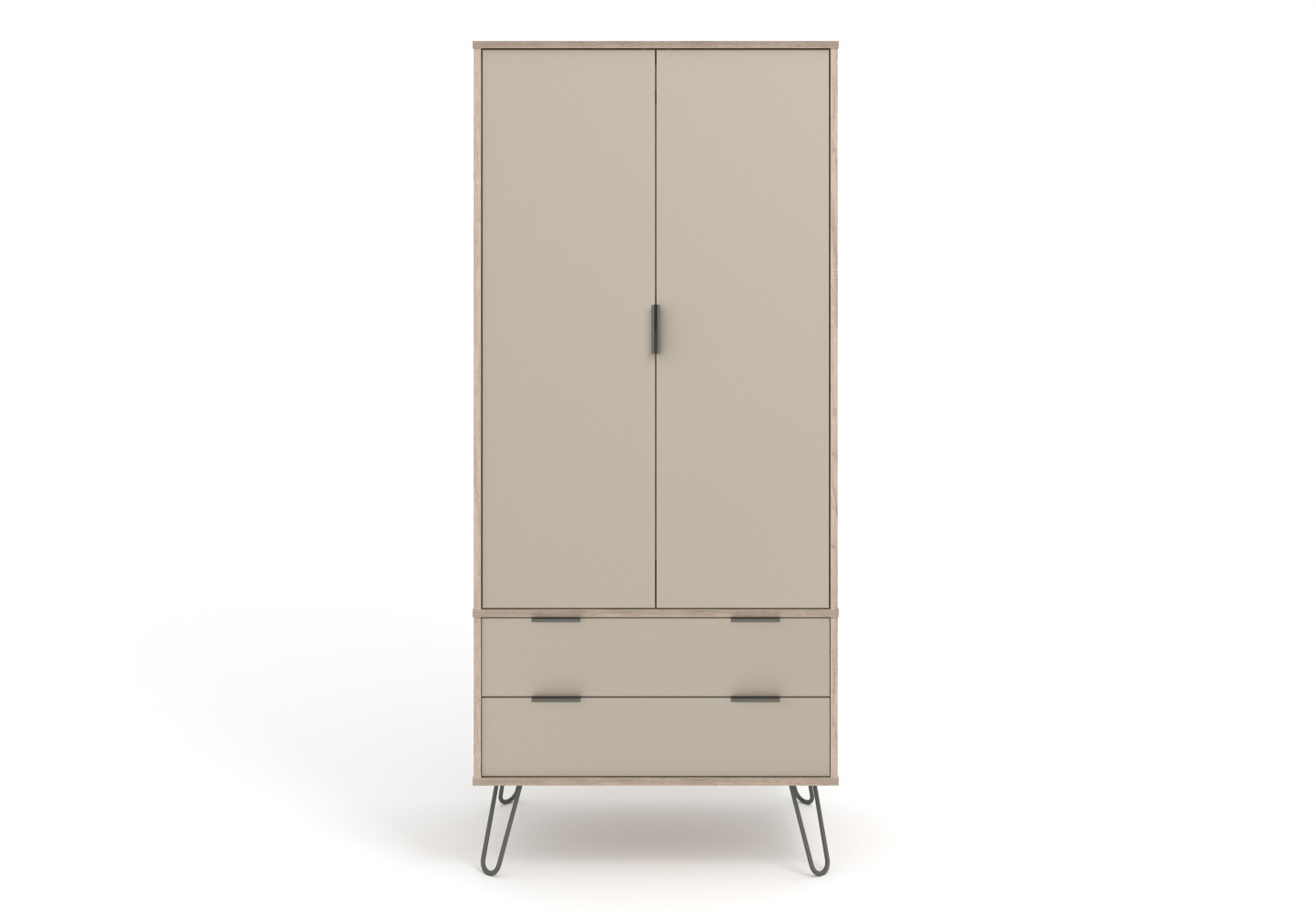 Augusta Driftwood 2 Door 2 Drawer Wardrobe