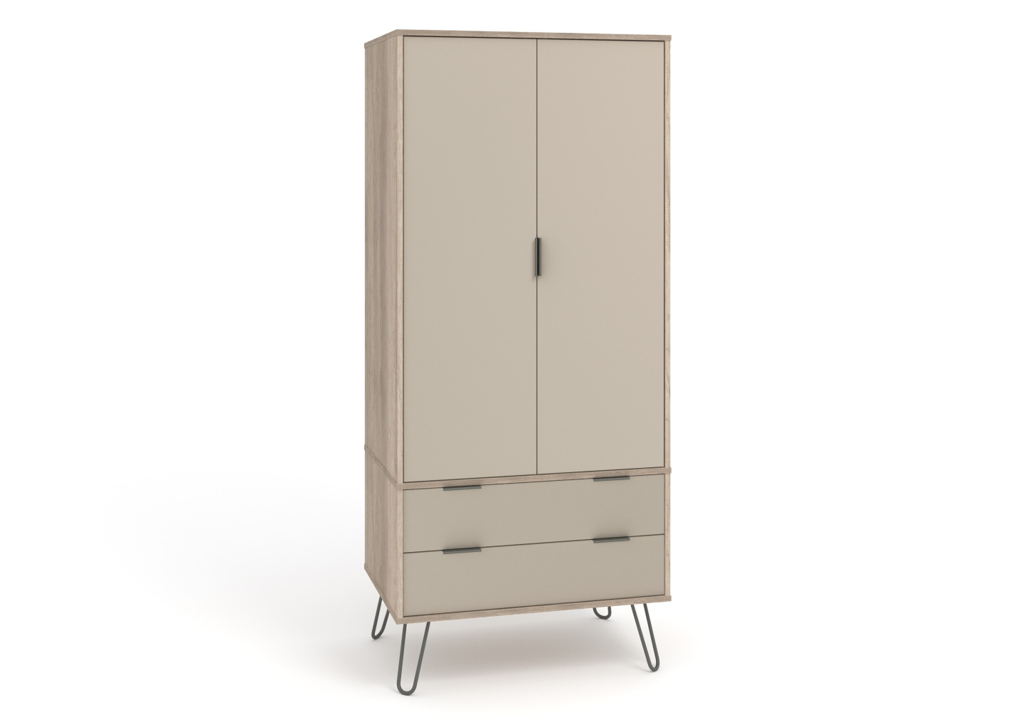 Augusta Driftwood 2 Door 2 Drawer Wardrobe