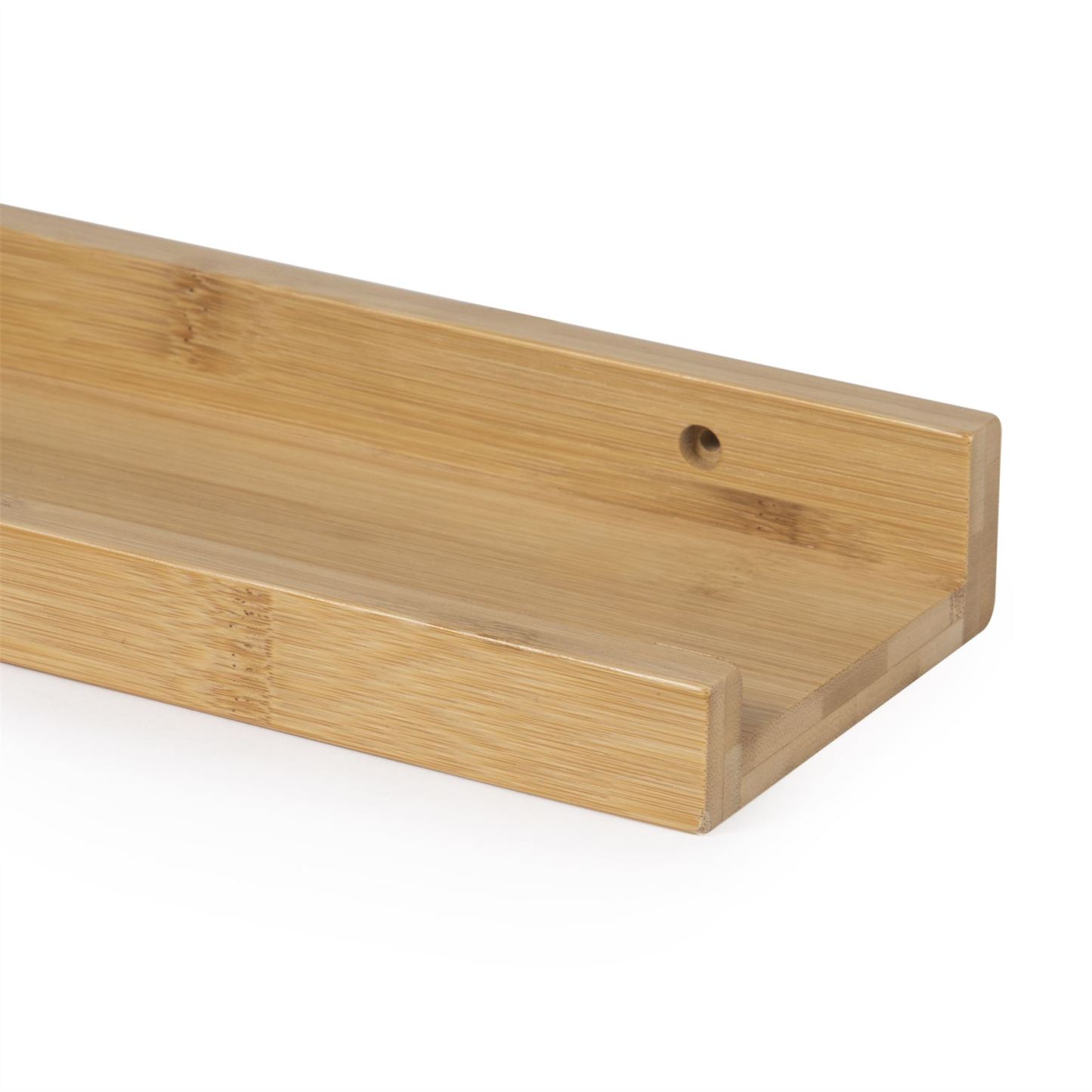 Rustic Bamboo Block Floating Shelf 12" | M&W