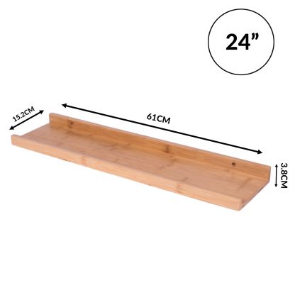 Rustic Bamboo Block Floating Shelf 24" | M&W