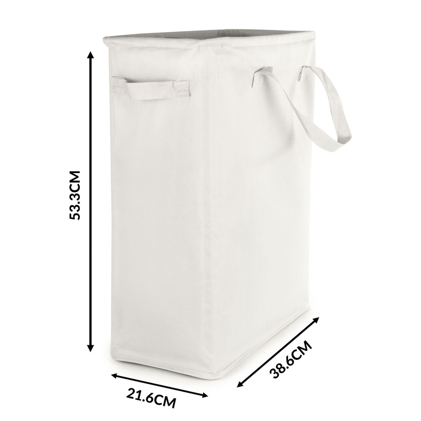 45L Slim Laundry Basket with Handles White | M&W