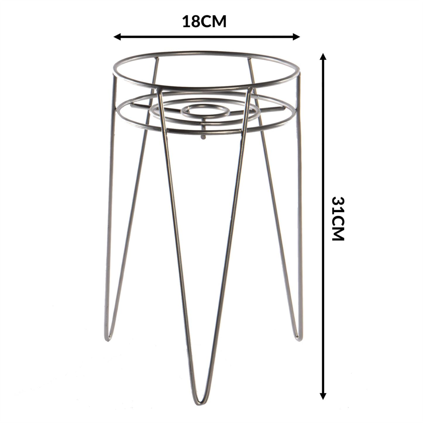 Metal Flower Pot Stand Silver | M&W