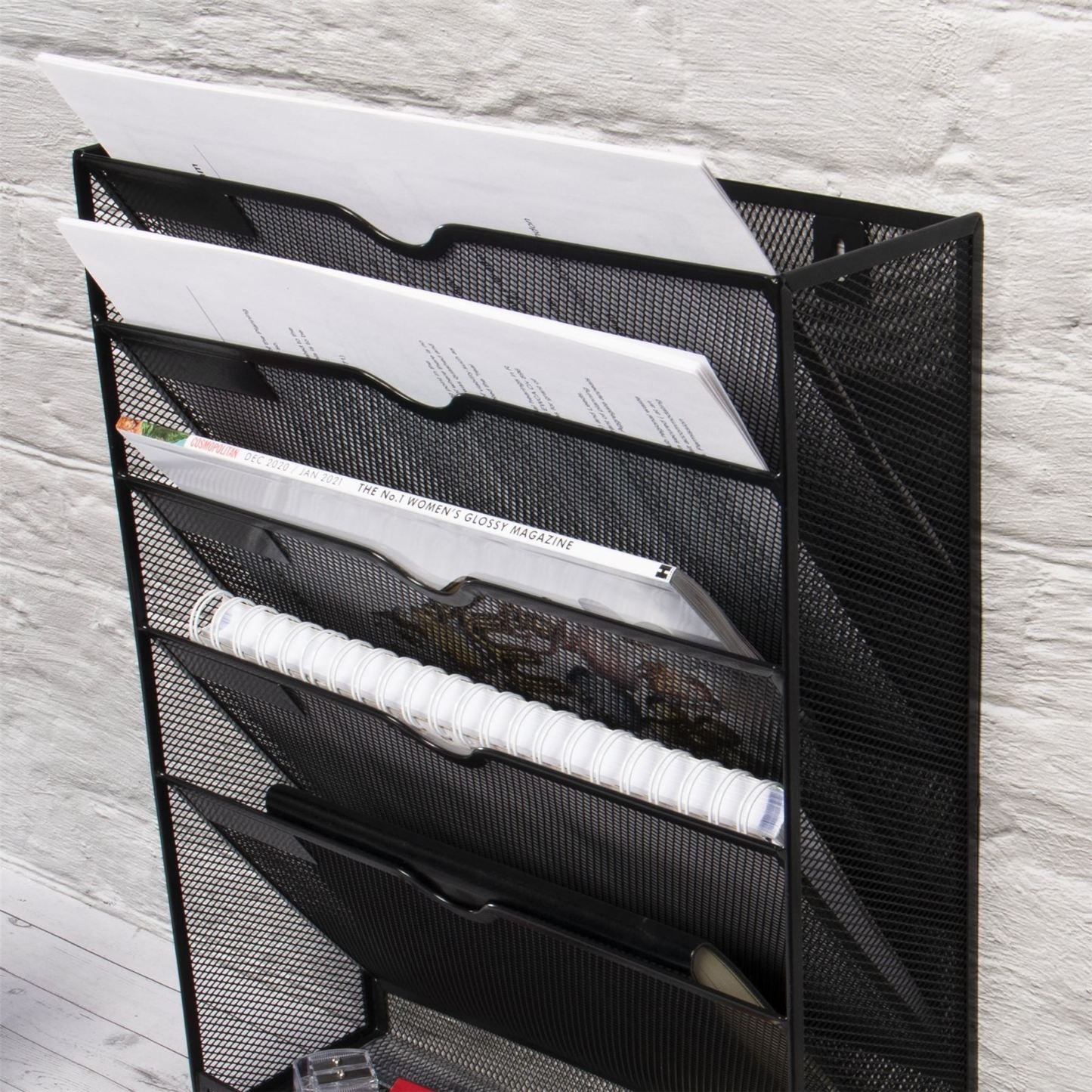 Metal Mesh Wall Mounted File Organiser | M&W