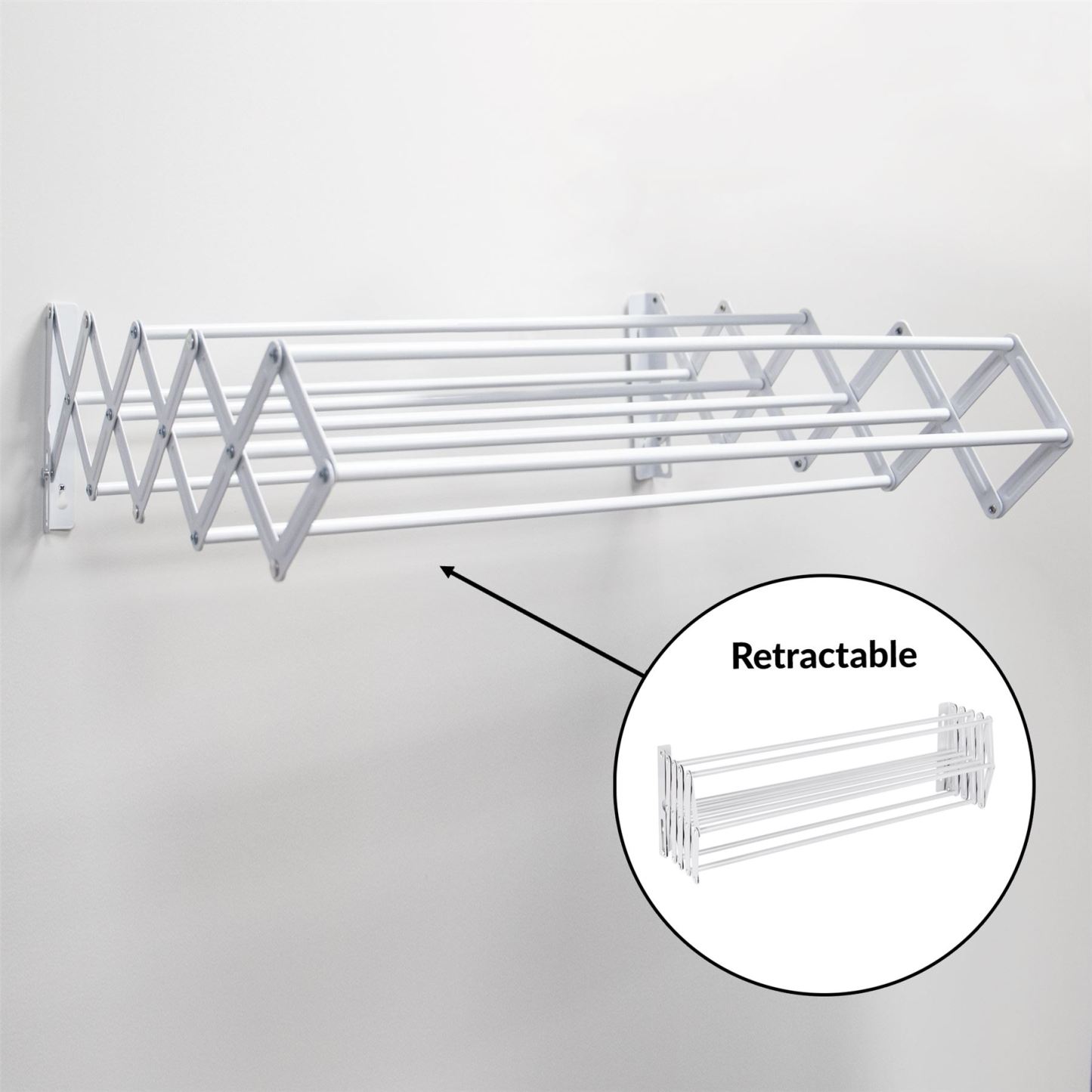 Wall Mounted Extendable Clothes Airer White | Pukkr