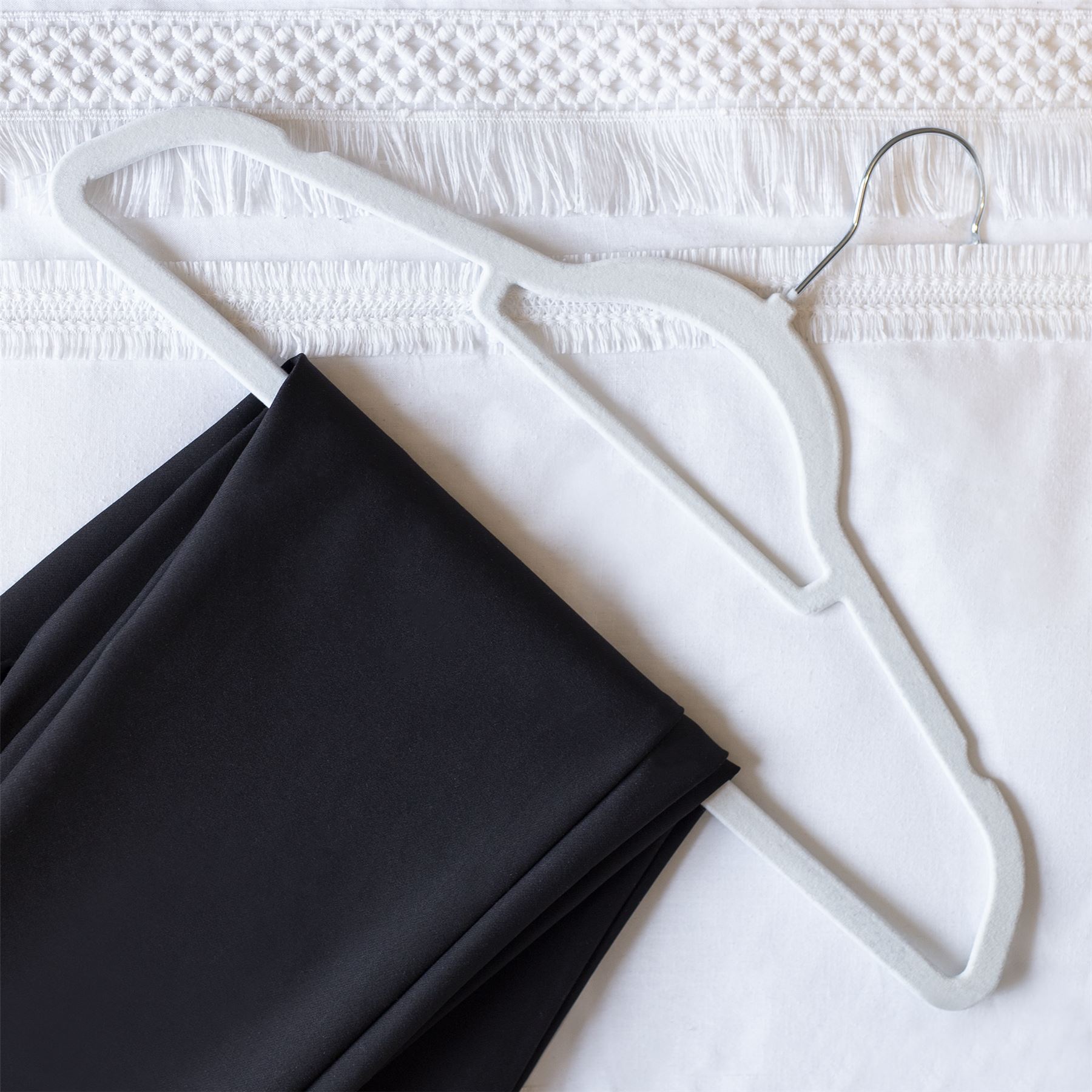 Velvet Coat Hangers White - Pack of 50 | M&W