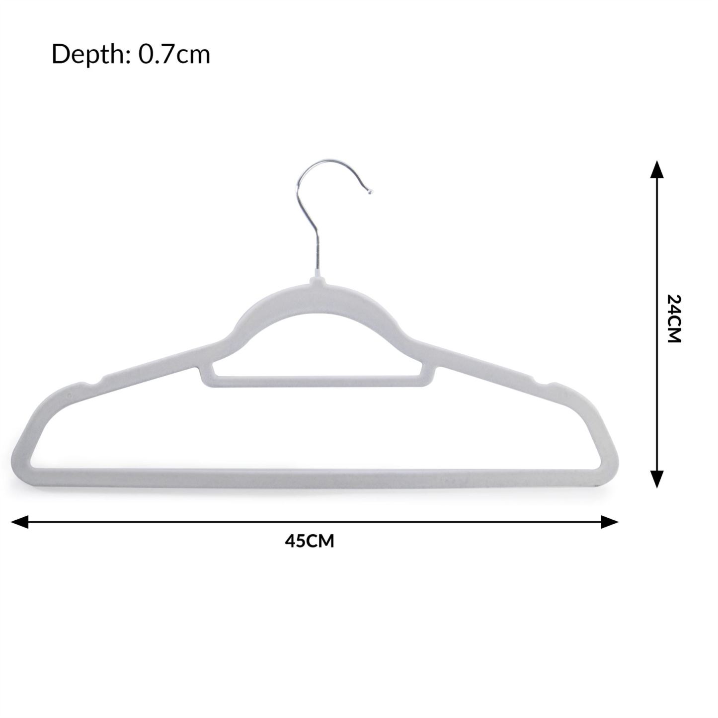 Velvet Coat Hangers Grey - Pack of 50 | M&W