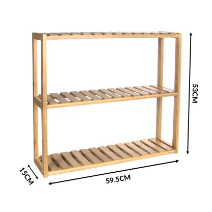 3 Tier Bamboo Shelves - Natural | M&W