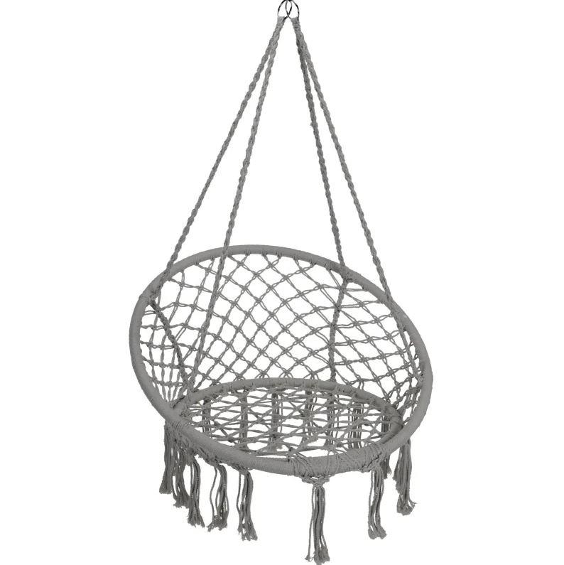 Hanging Circular Hammock Chair 80cm Grey