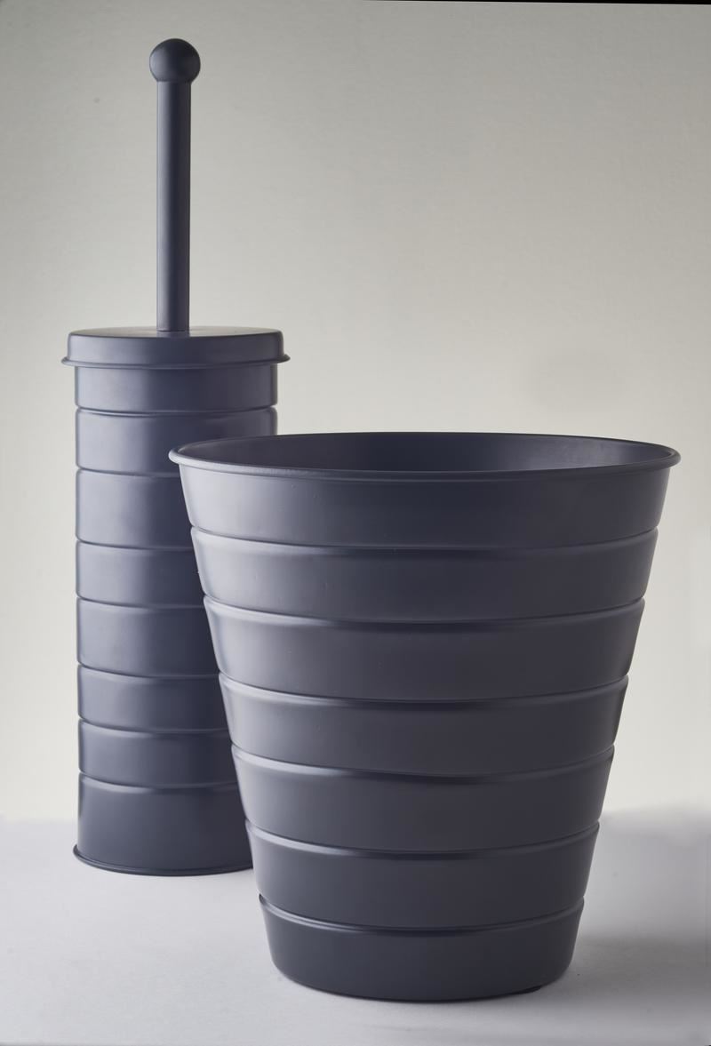 OurHouse Grey Toilet Brush & Bin Set