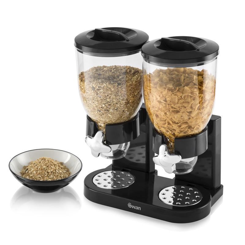 Swan 3.5L Double Cereal Dispenser Black