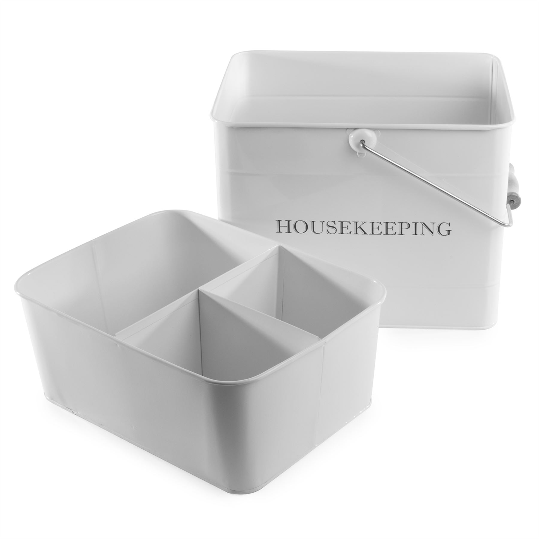 Vintage Housekeeping Cleaning Caddy White | M&W