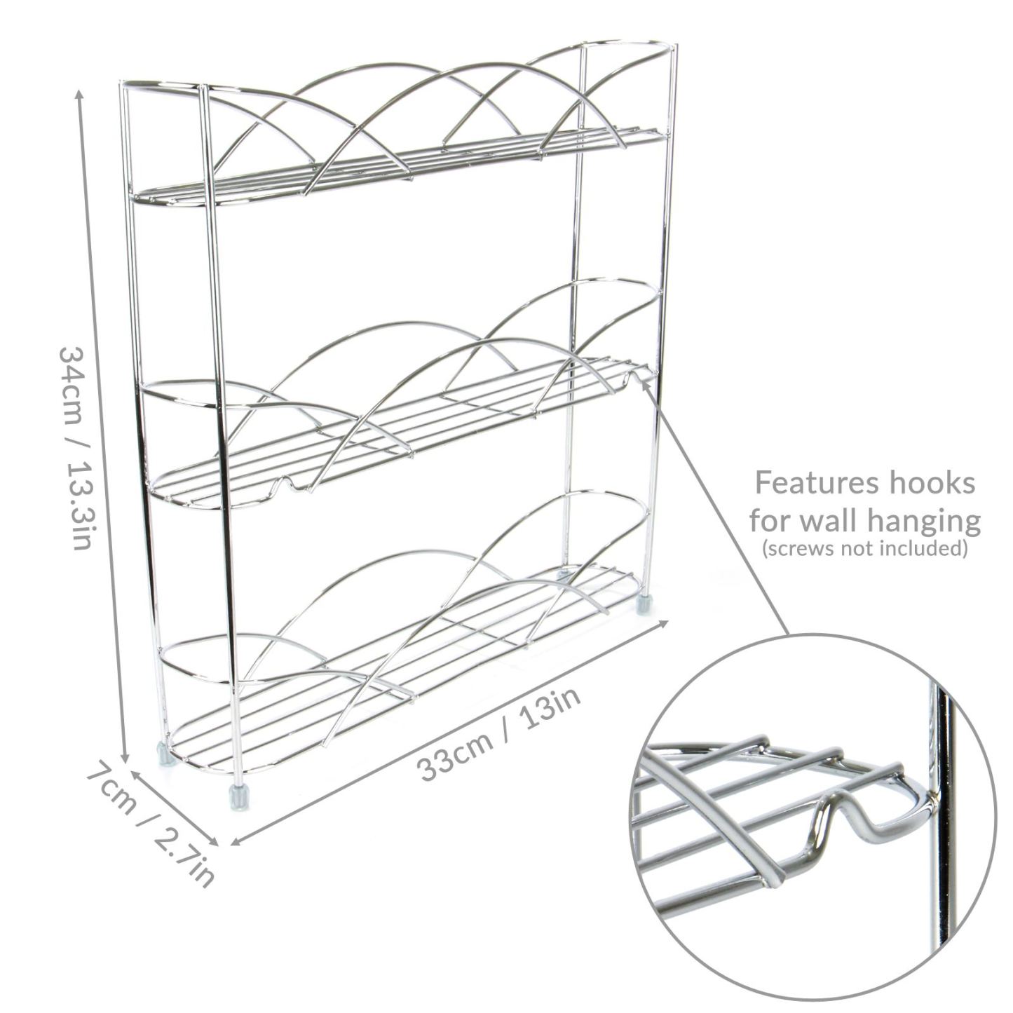 3 Tier Herb & Spice Rack Chrome | M&W