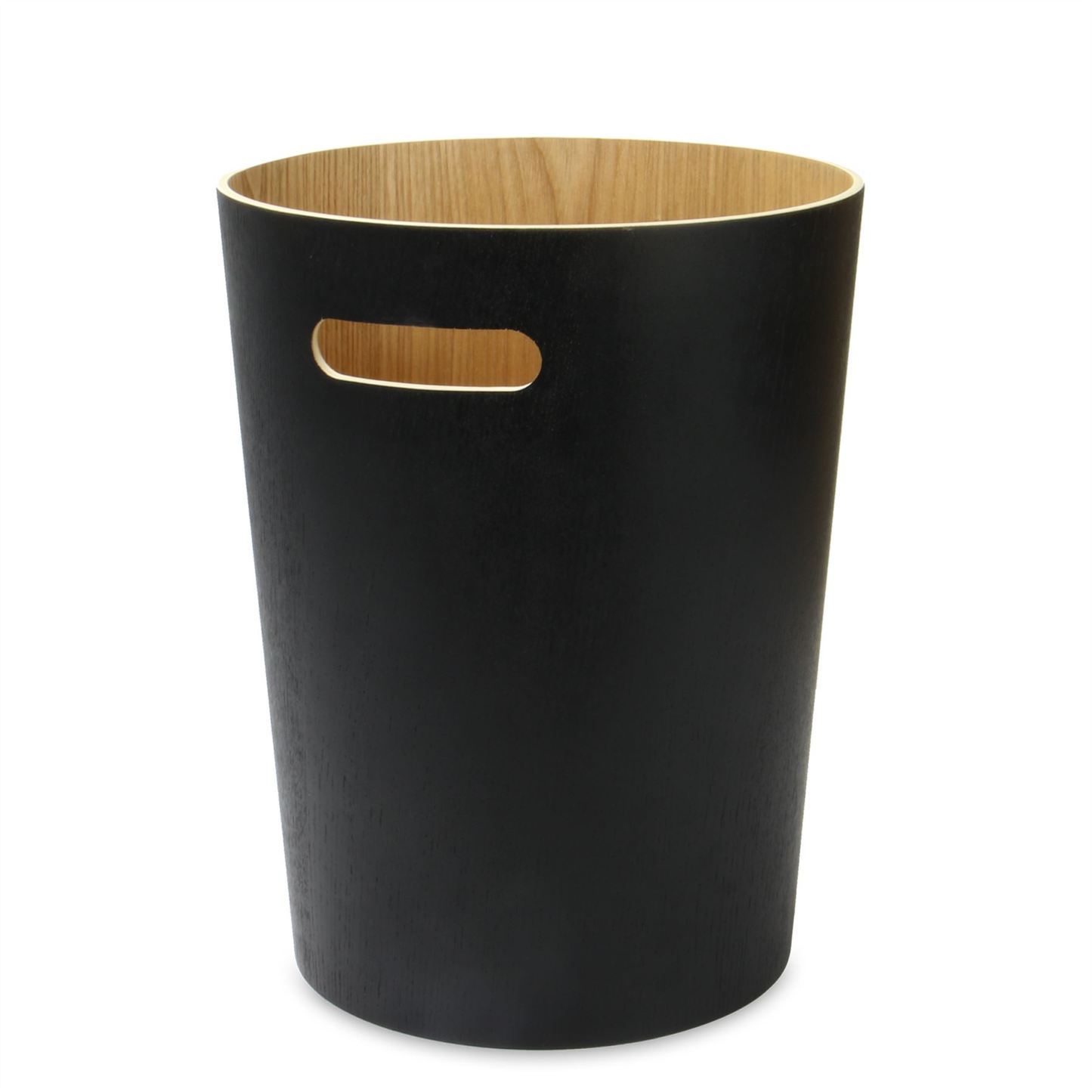 Wooden Waste Paper Bin Black | M&W