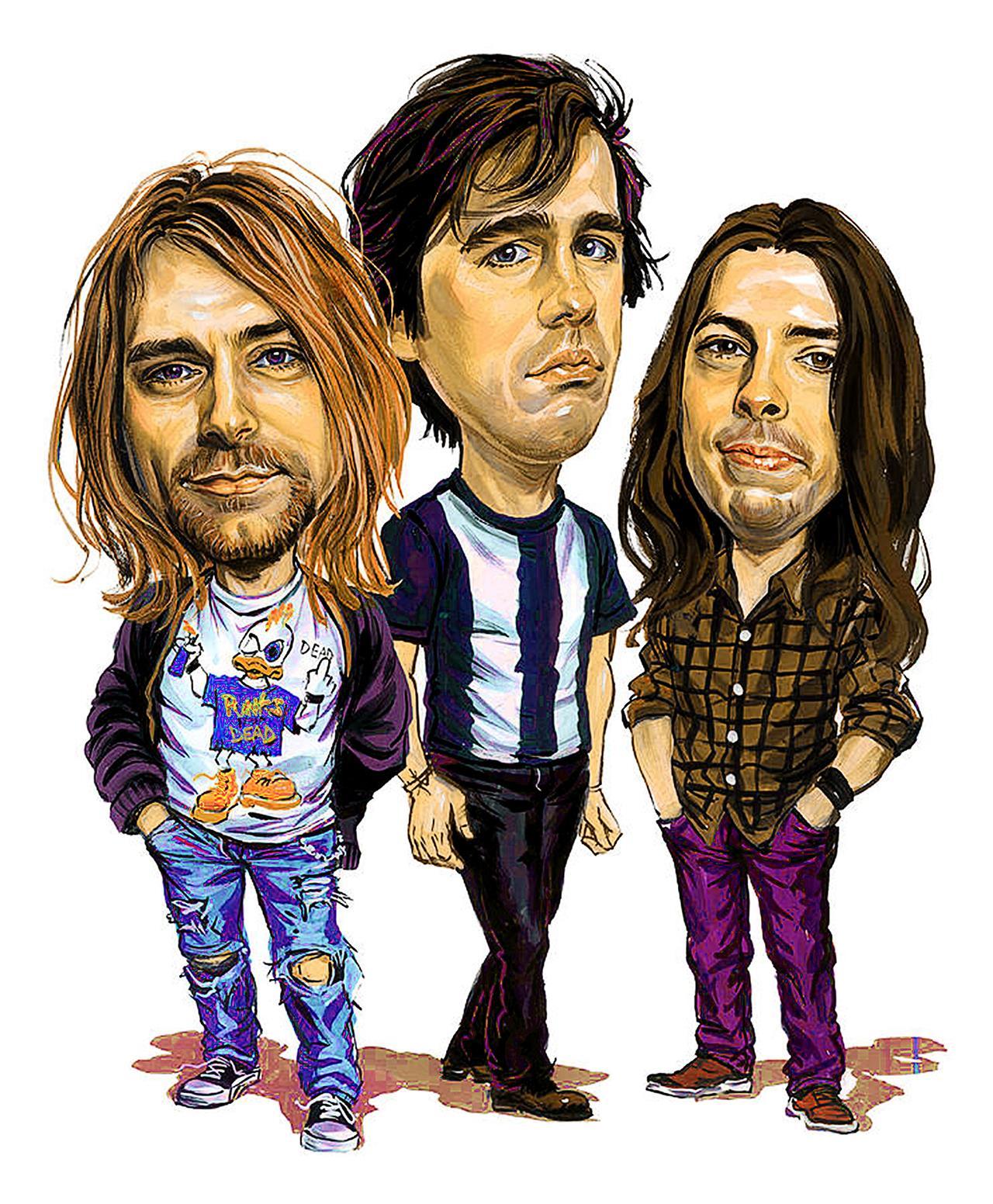 Nirvana Caricature 60cm x 49.5cm Large Metal Sign