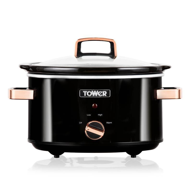 Tower Infinity 3.5L Slow Cooker Black & Rose Gold UK Plug