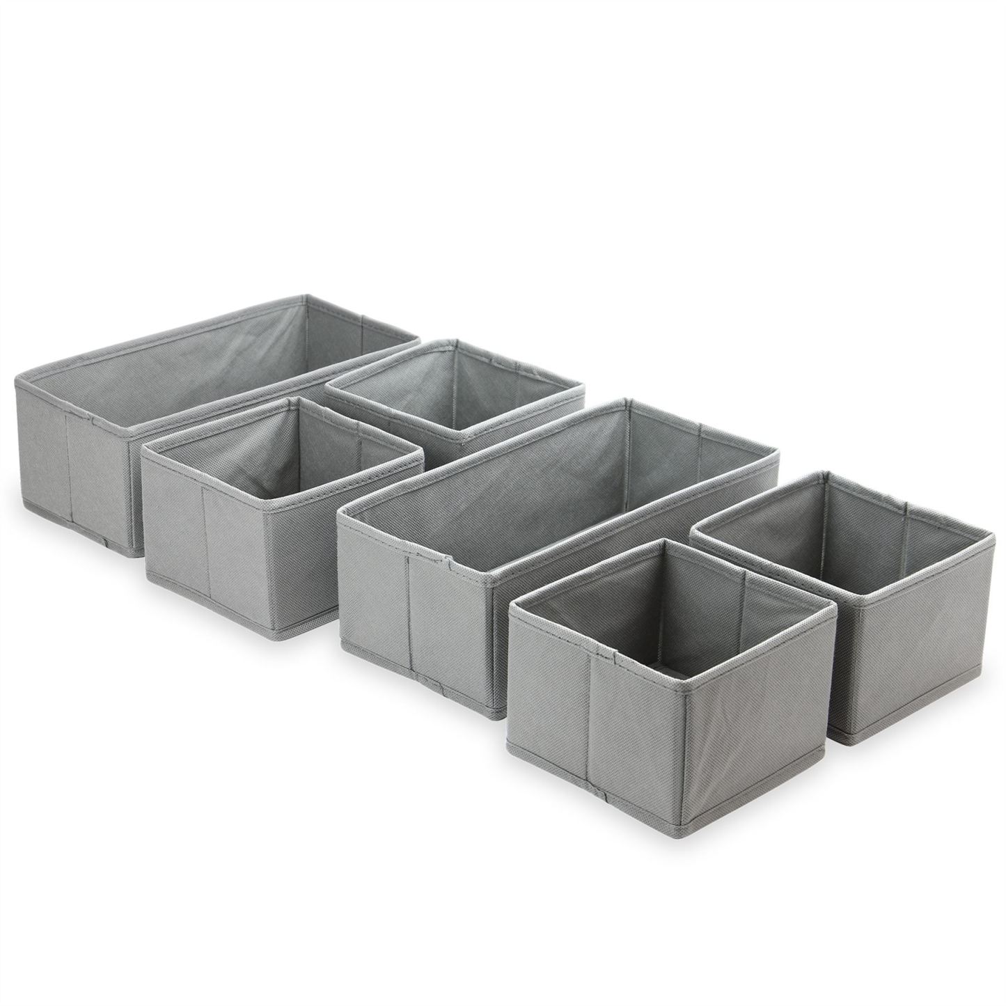 Foldable Fabric Drawer Inserts & Drawer Organisers - Set of 6 | M&W