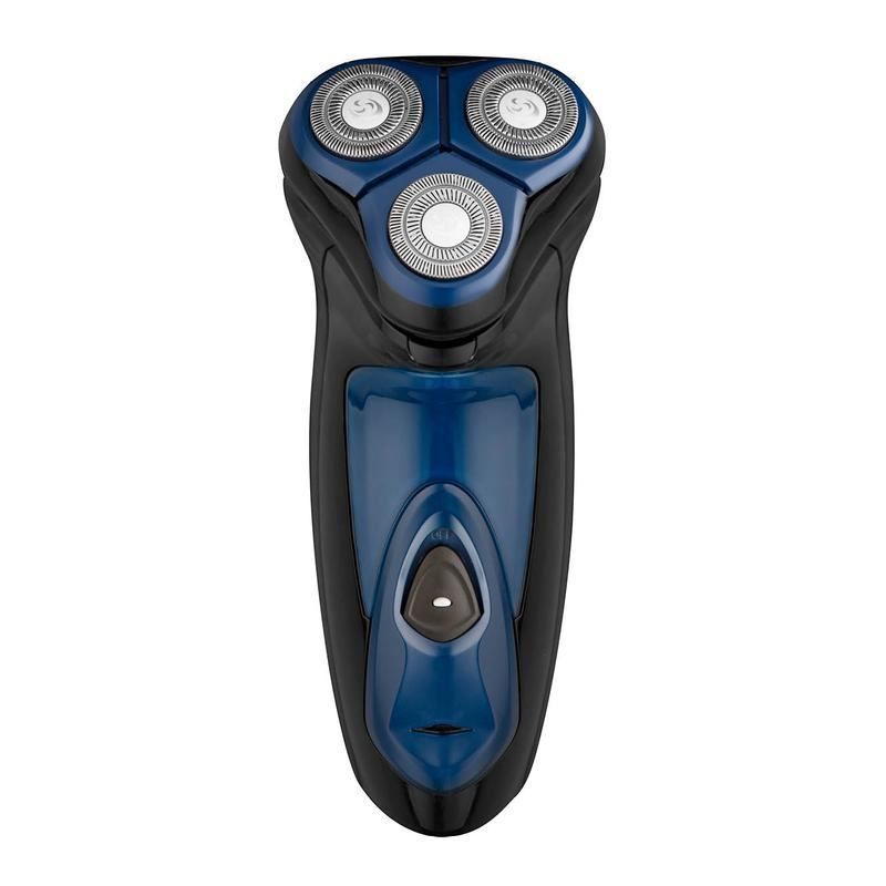 Carmen Mens Signature Triple Head Flex and Pivot Shaver Midnight Blue