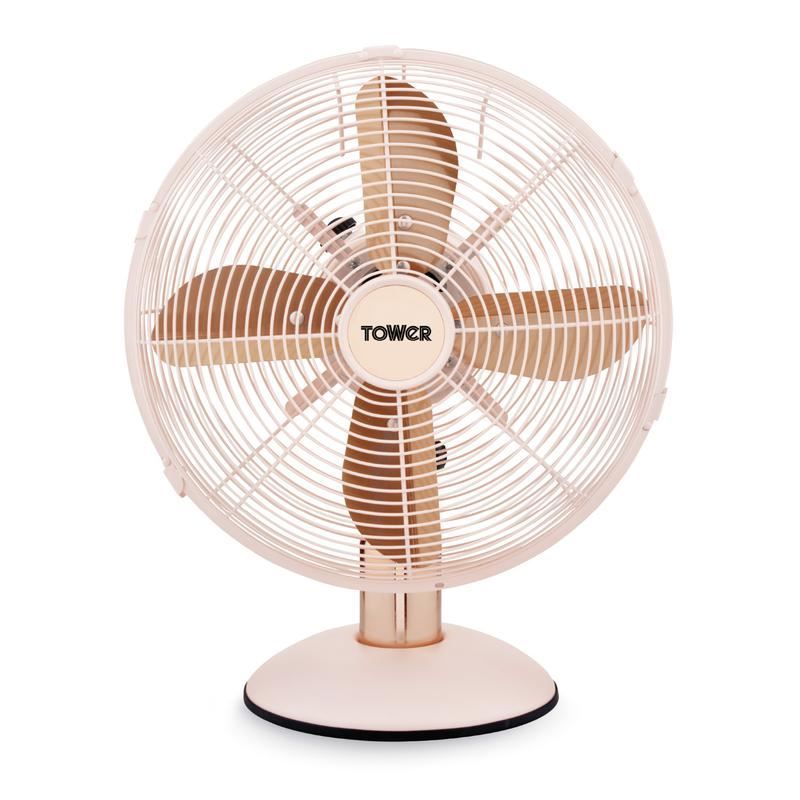 Tower Pink Cavaletto 12 Inch Metal Desk Fan