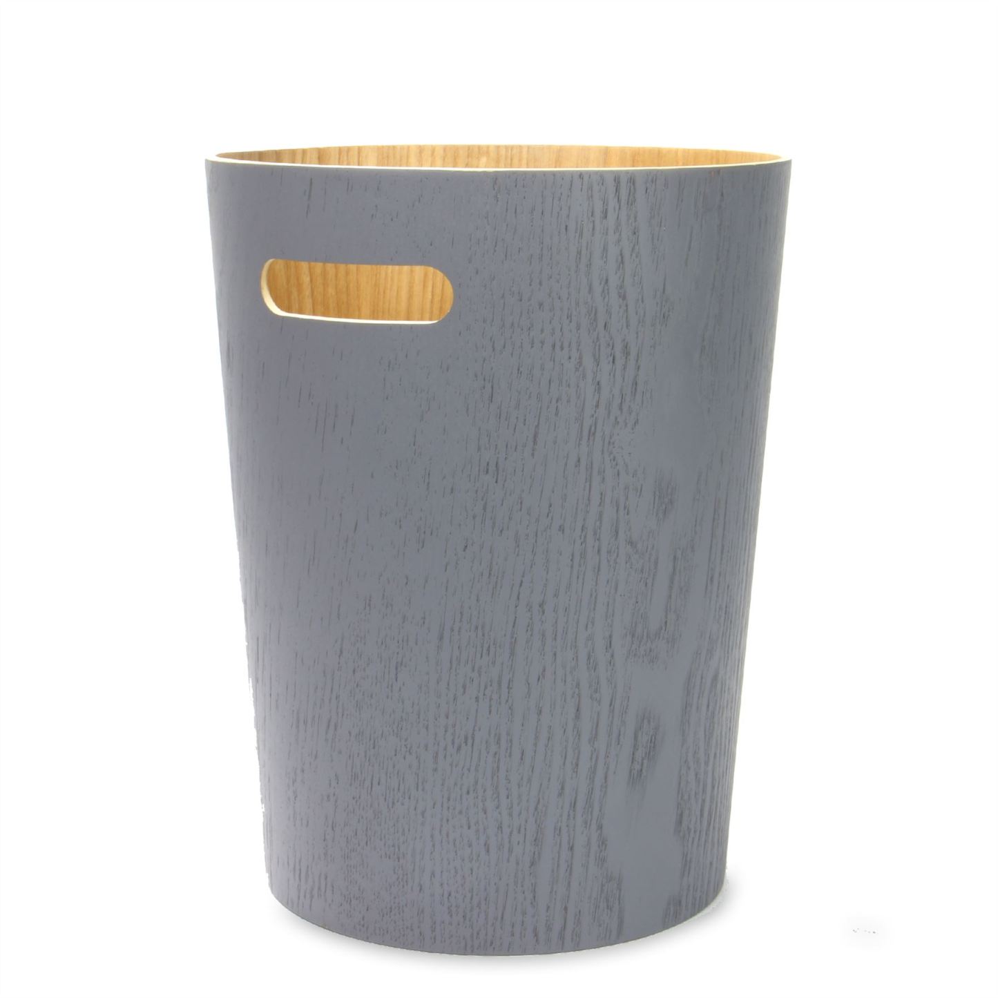 Wooden Waste Paper Bin Grey | M&W