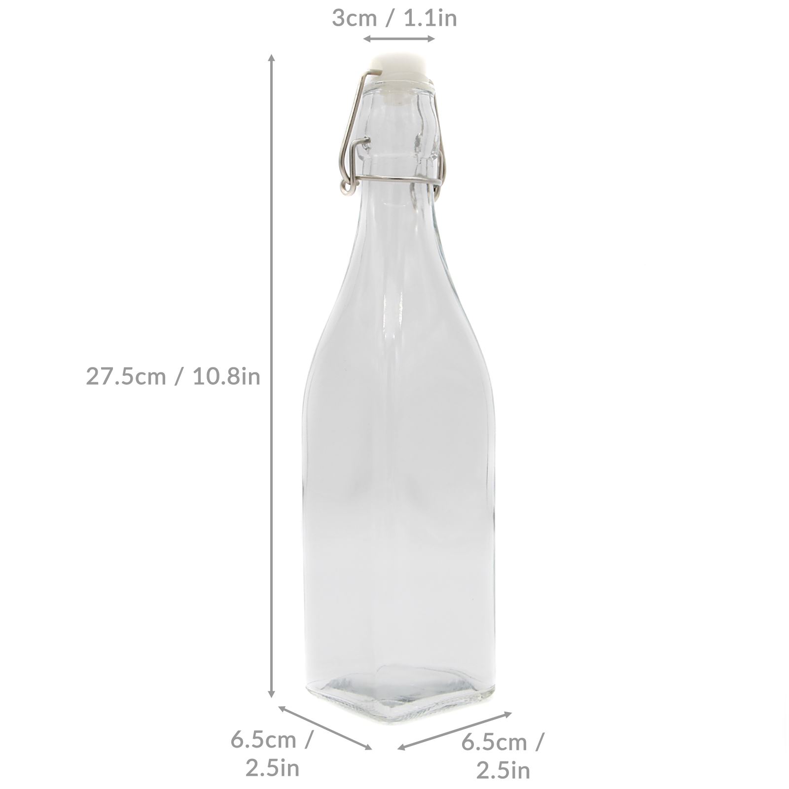 Clip Top Preserve Airtight Glass Kitchen Bottles 500ml - Set of 6 | M&W