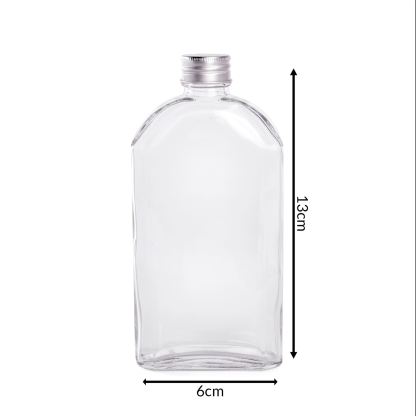Glass Flask Bottles with Lids 350ml - Set of 10 | Pukkr