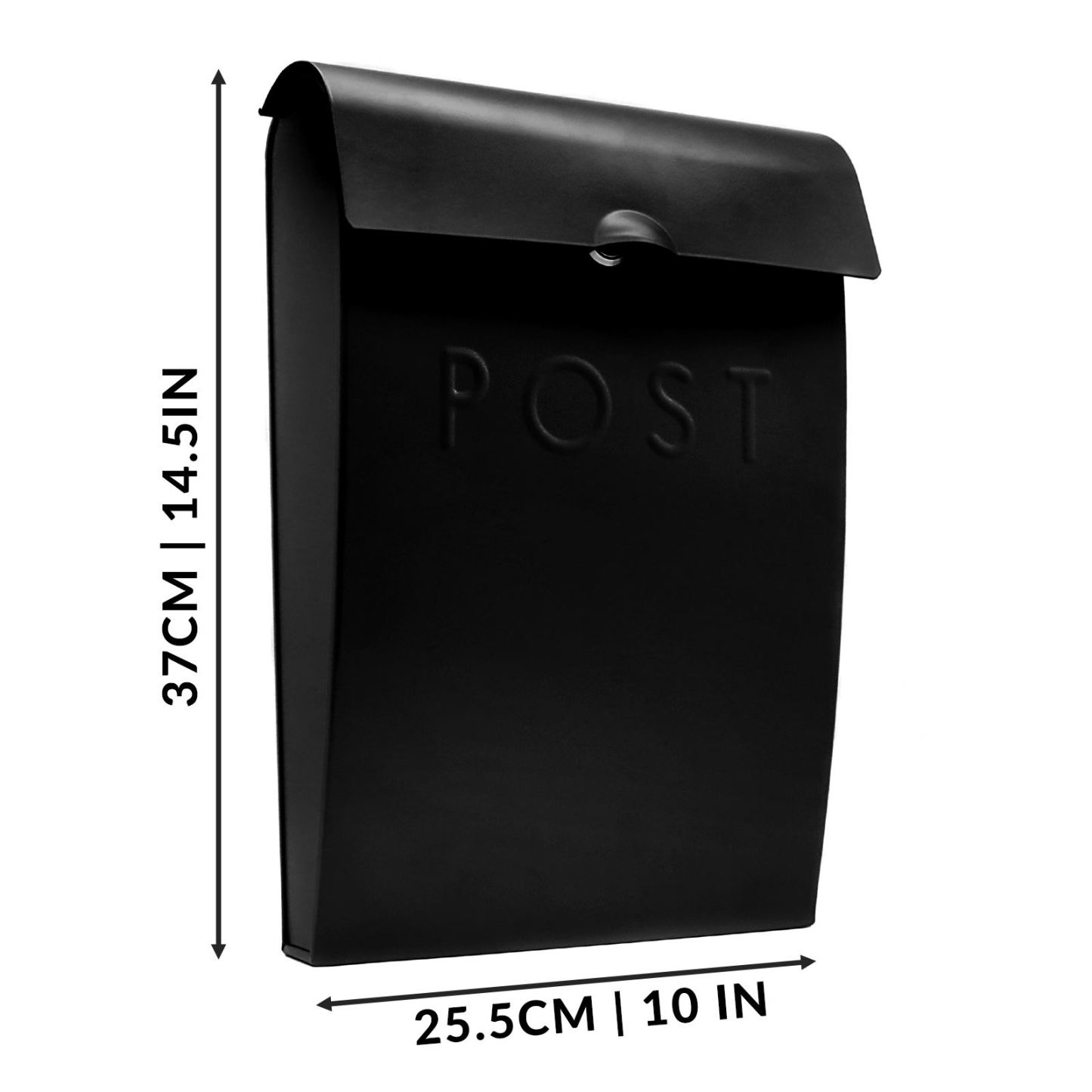 Wall Mounted Post Box in Black | M&W