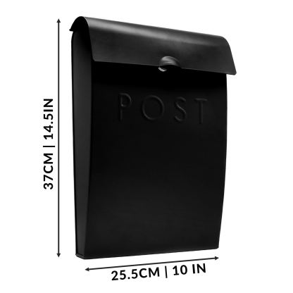 Wall Mounted Post Box in Black | M&W