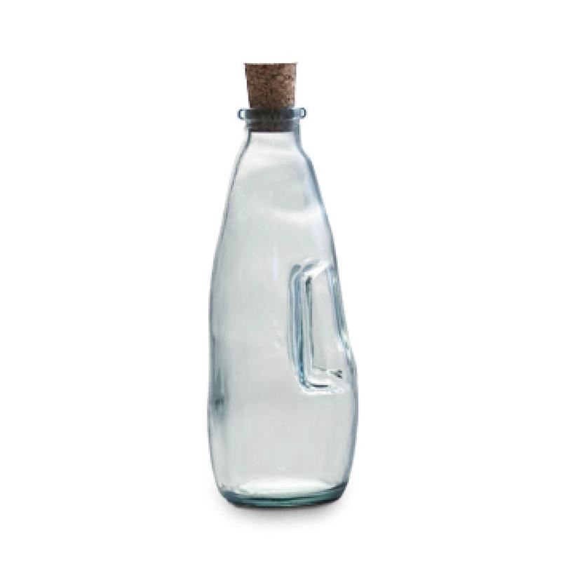 Tower Natural Life 300ml Recycled Glass Oil Bottle with Cork Stopper