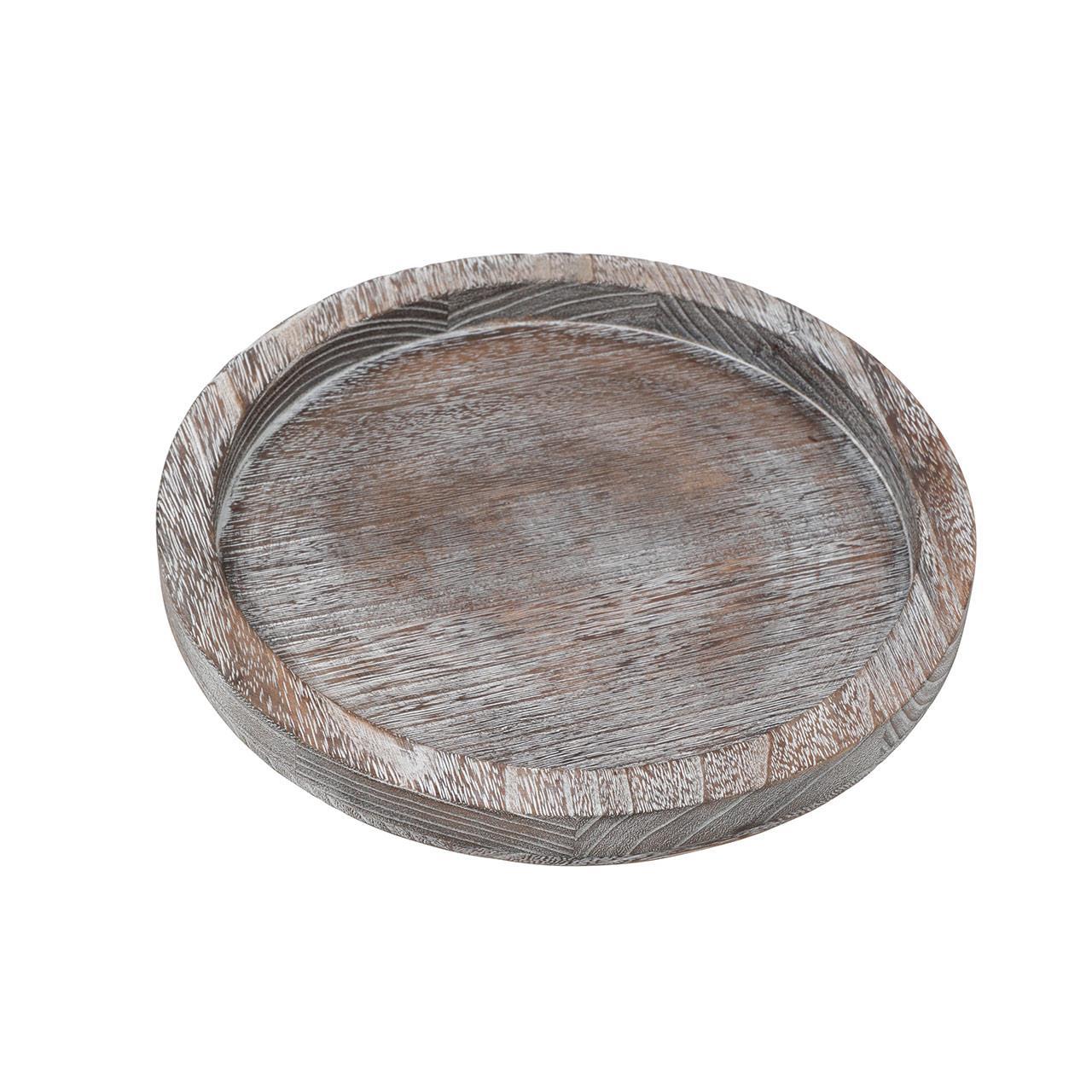 Round Paulownia Wood Serving Tray | M&W