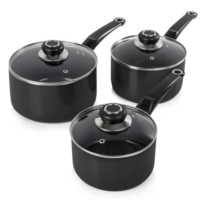 Morphy Equip 3 Piece Saucepan Set Black