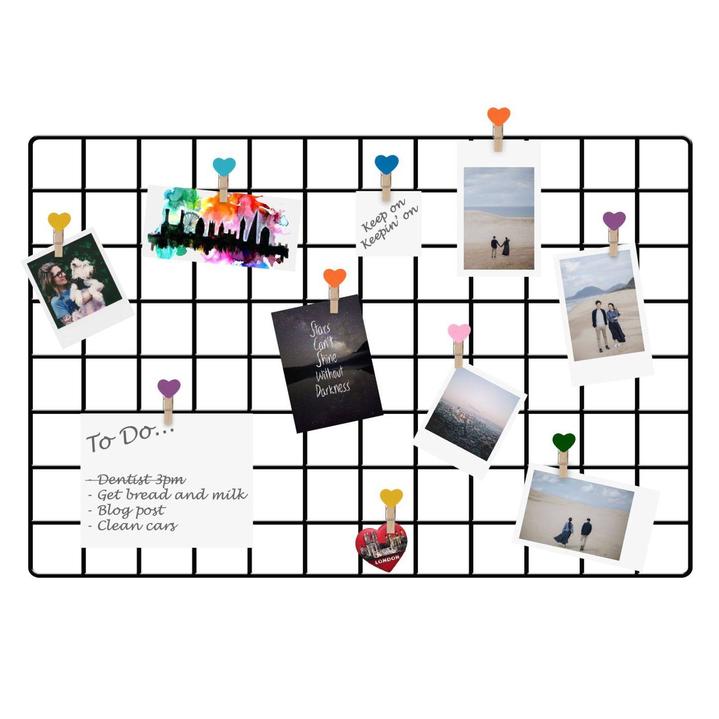 Hanging Grid Organisation & Photo Wall Panels - Pack of 2 Black | Pukkr
