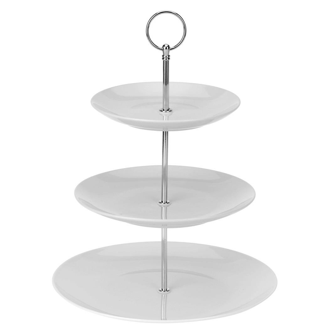 White Ceramic Round 3 Tier Cake Stand