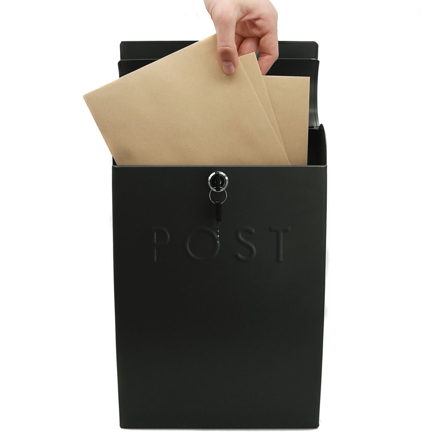 Wall Mounted Post Box in Black | M&W