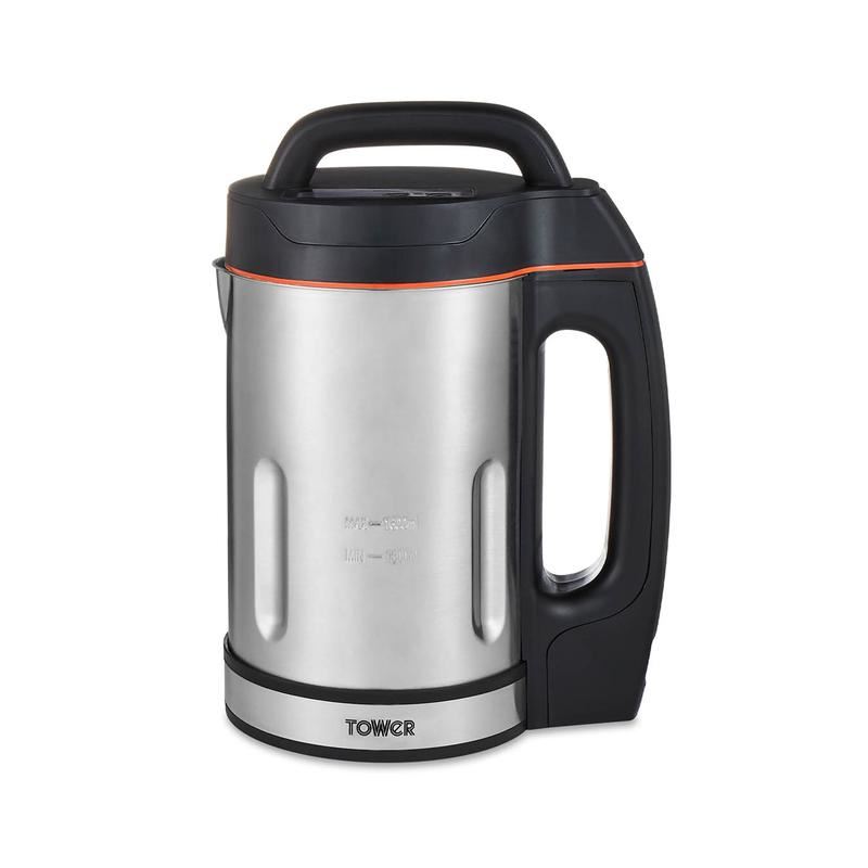 Tower T12031 Soup Maker with Stainless Steel Jug and Blade 1.6 Litre Silver UK Plug
