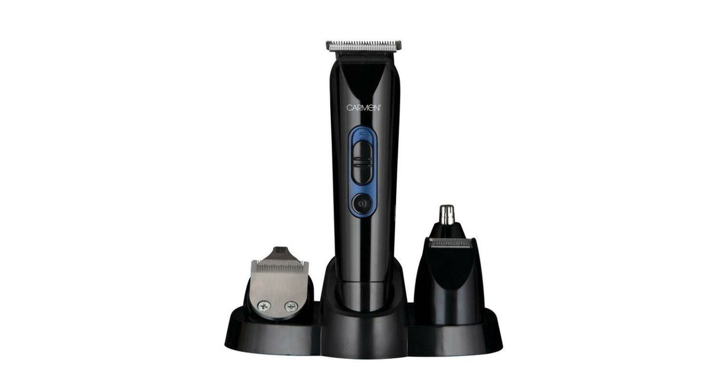 Carmen Mens Signature 6 in 1 Grooming Set Midnight Blue Uk Plug