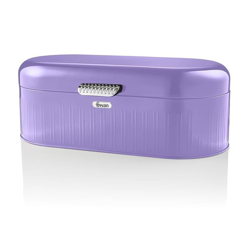 Swan Long Purple Retro Bread Bin