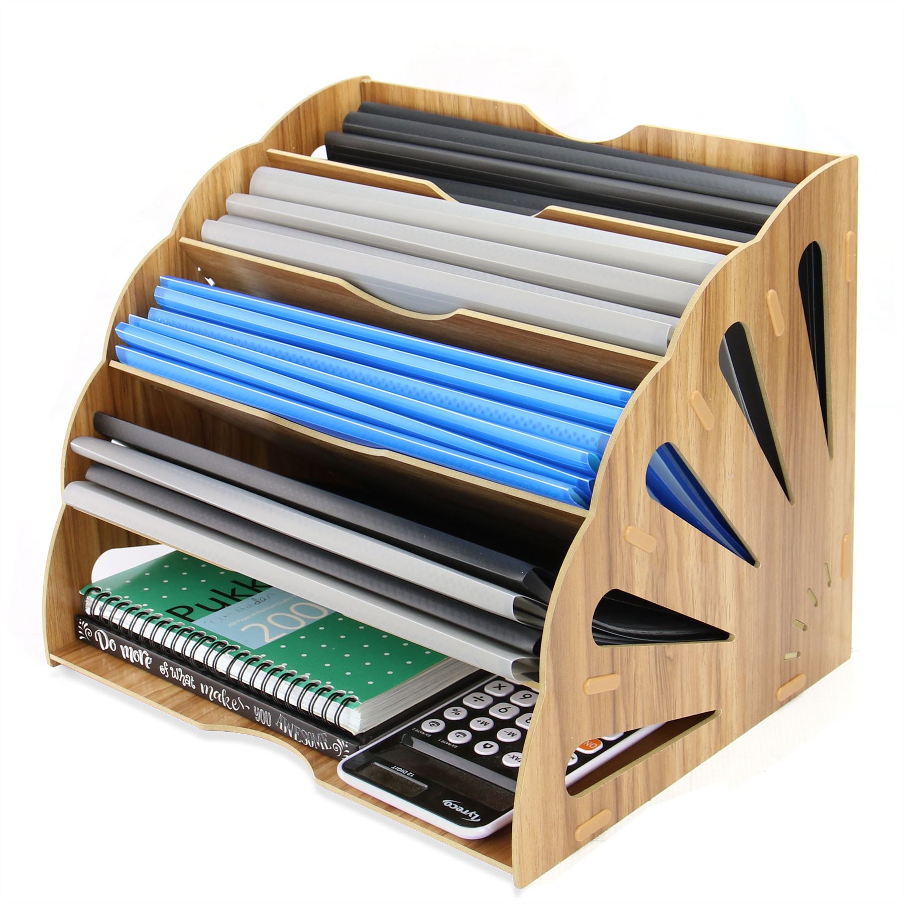 Wooden Fan Desk Organiser | Pukkr