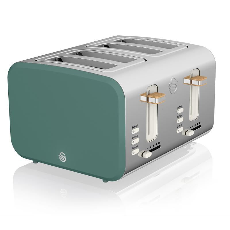 Swan Green 4 Slice Nordic Style Toaster