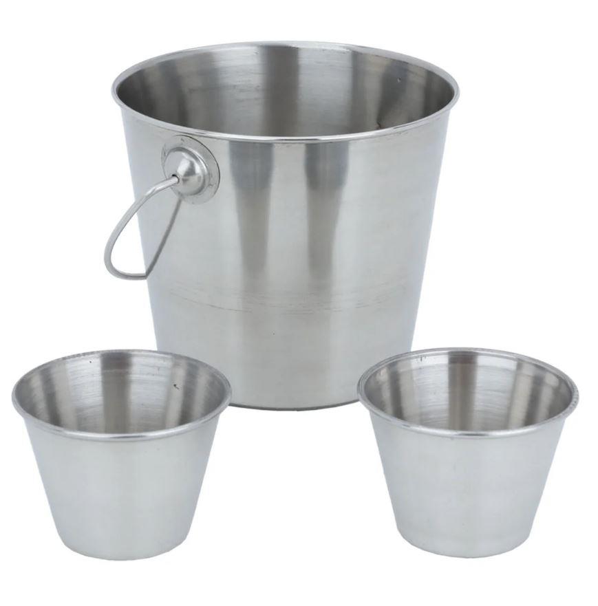 Stainless Steel Chip & Dip Bucket Set