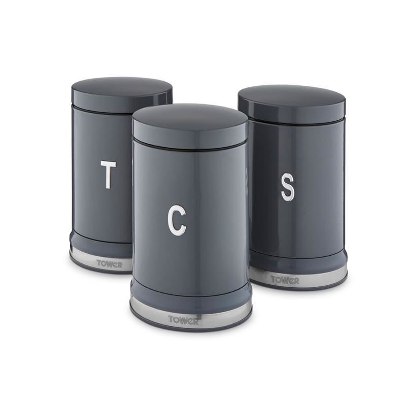 Tower Belle Set of 3 Cansiters Graphite