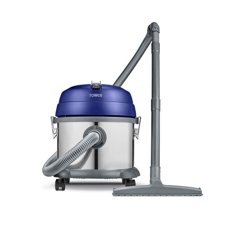 Tower Washington Blue 15L Stainless Steel Wet And Dry Vacuum