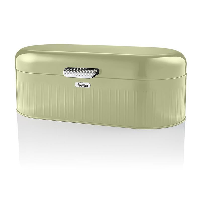 Swan Long Green Retro Bread Bin