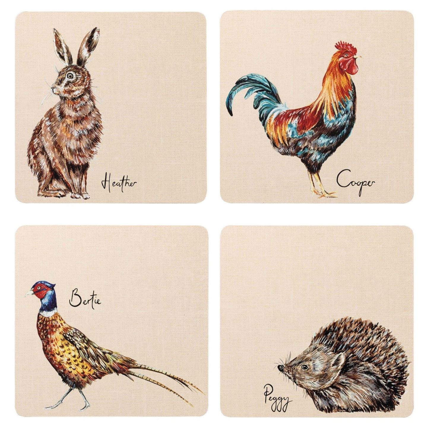 Edale Assorted Designs Square Set of 4 Placemats