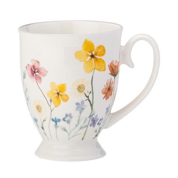 Pressed Flowers Royal Footed Mug