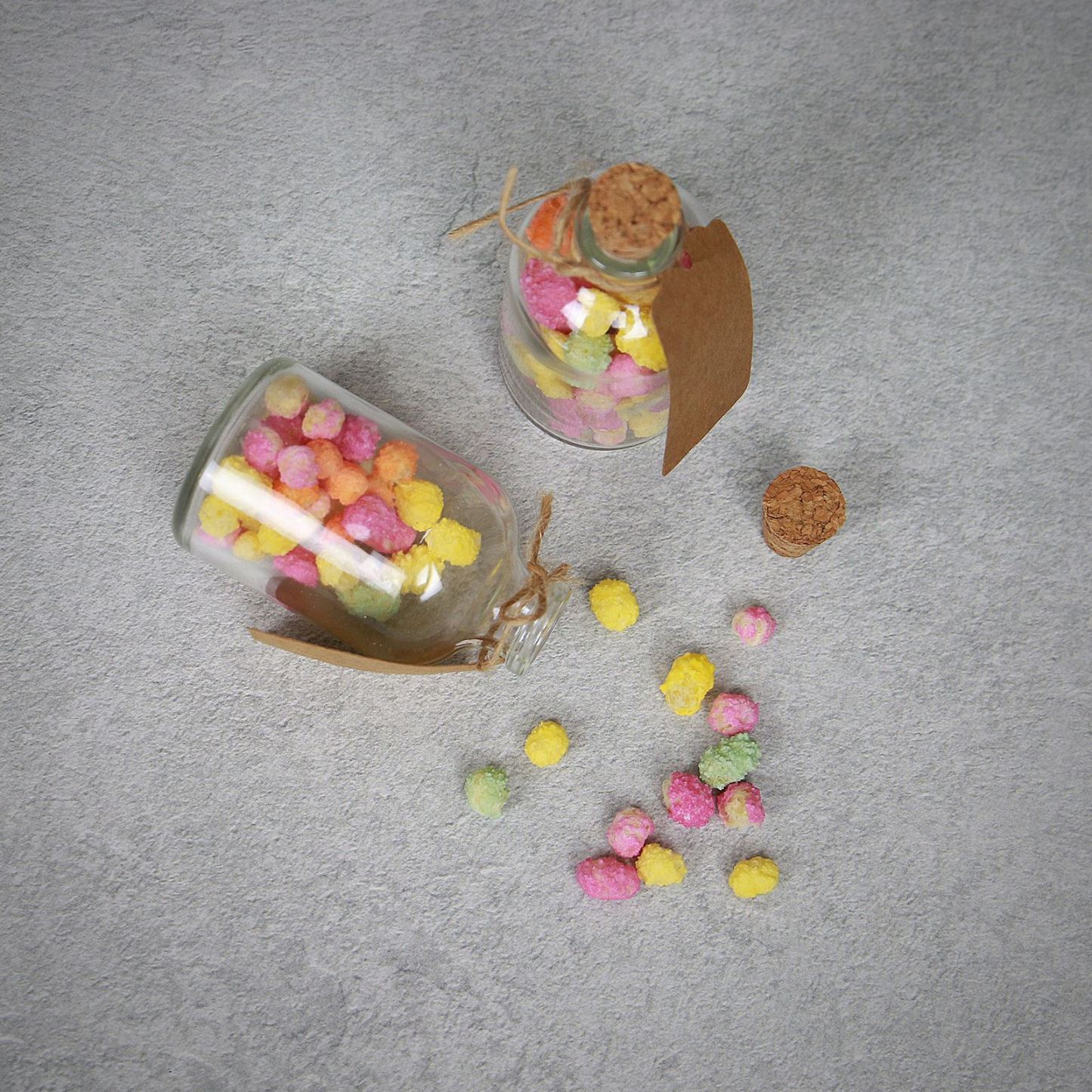 Mini 50ml Glass Bottles with Decorative Labels - Set of 12 | M&W