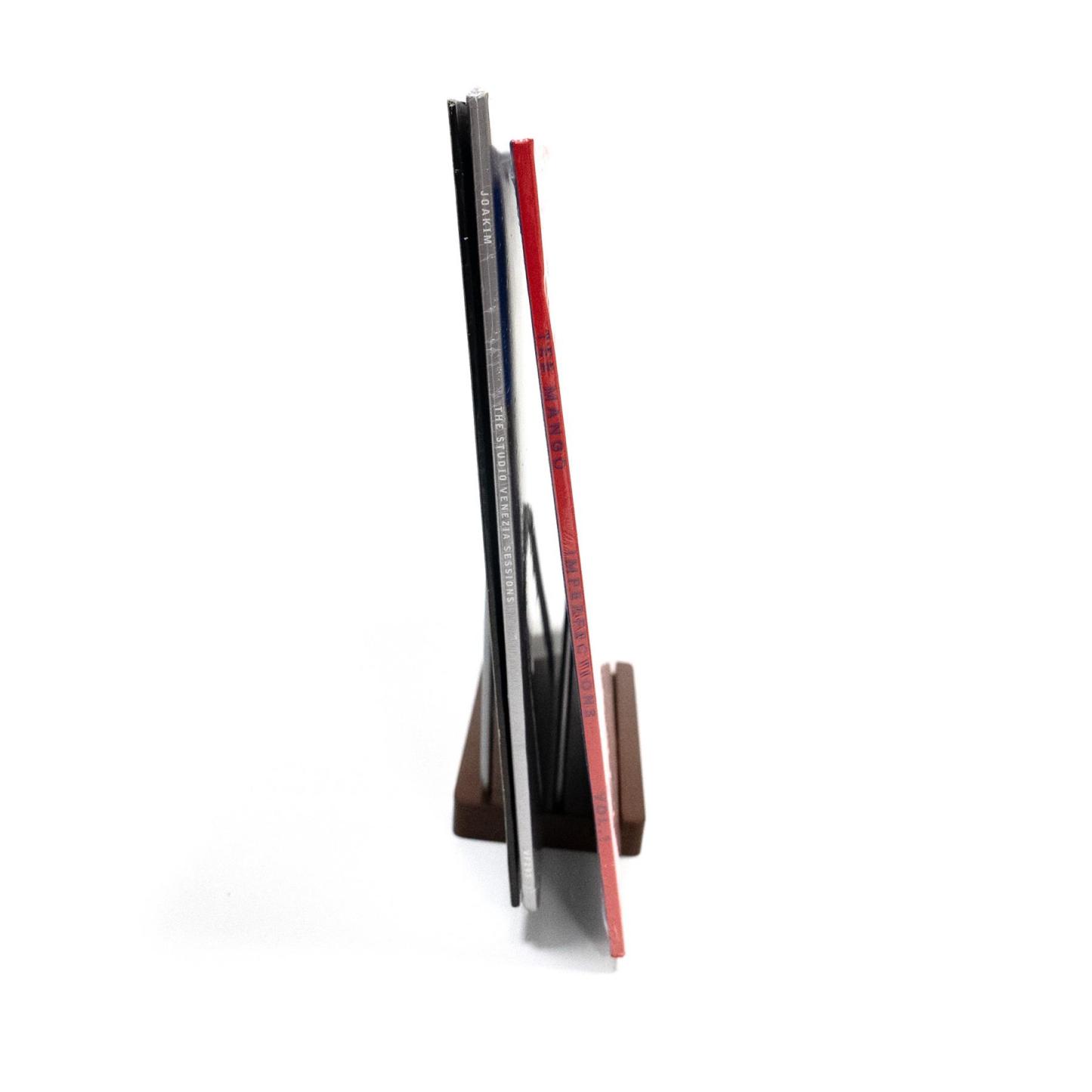 Vinyl LP Display Stand & Shelf Walnut Finish | M&W