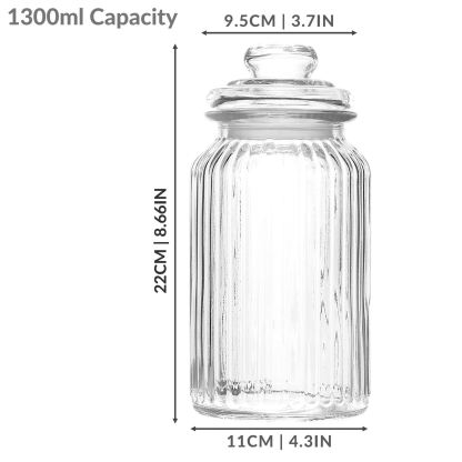 Vintage Airtight Glass Jars 1300ml - Set of 3 | M&W