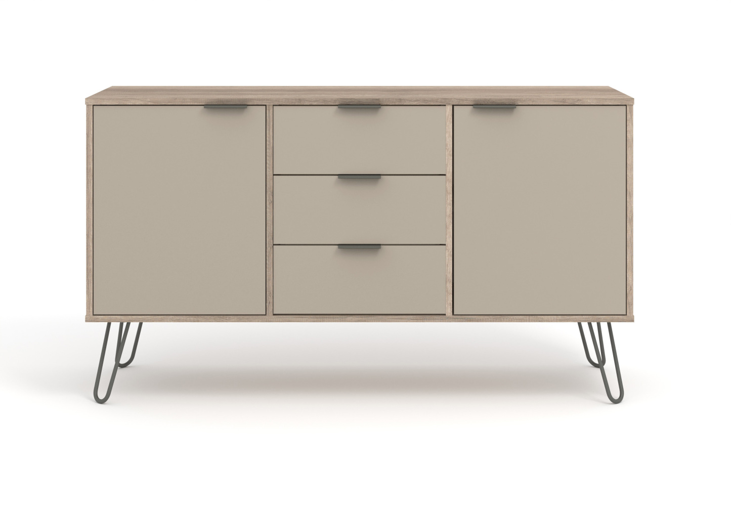 Augusta Driftwood Medium Sideboard With 2 Doors 3 Drawers