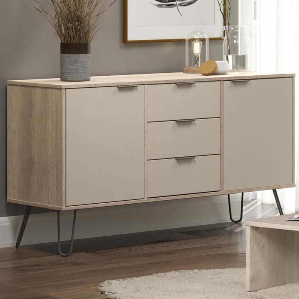 Augusta Driftwood Medium Sideboard With 2 Doors 3 Drawers